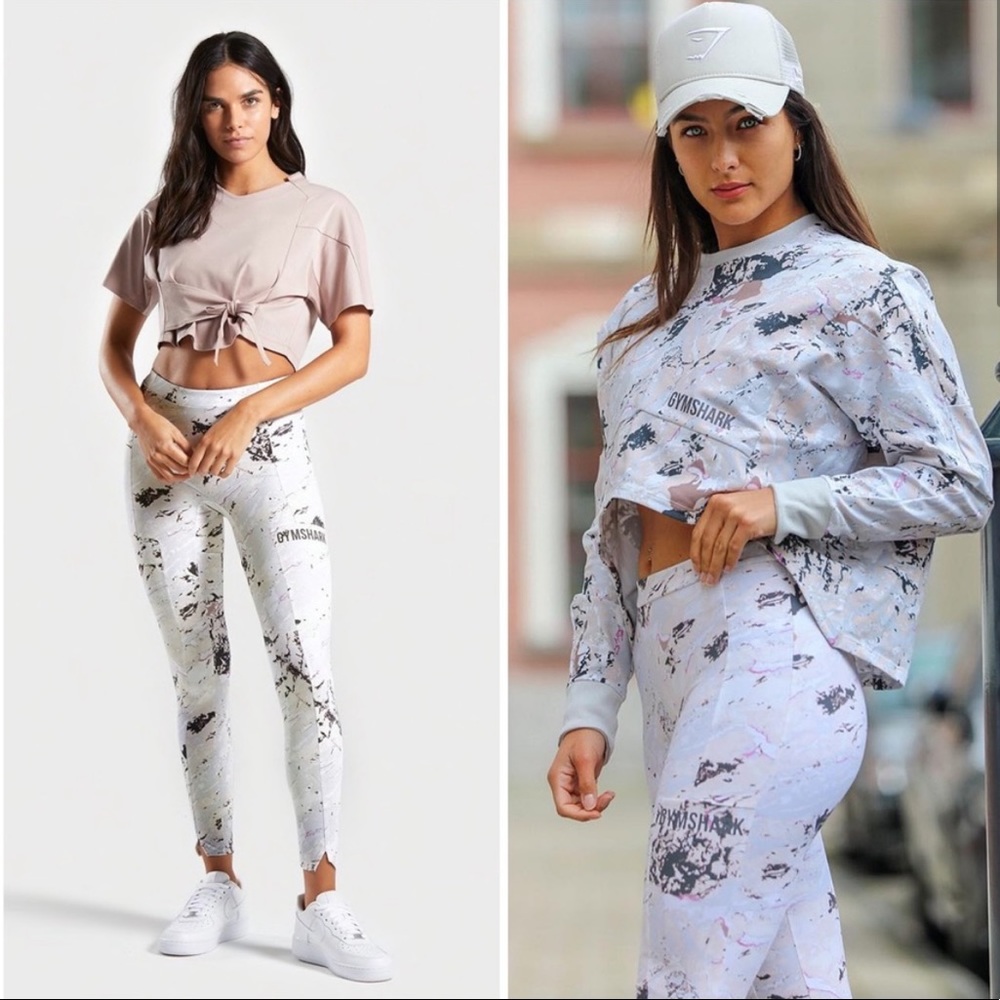 Gymshark Ori Marble Print Leggings Size Small NWT